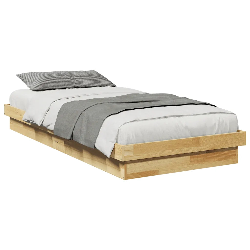 Letto singolo | Letto per adulti | Struttura Letto Senza Materasso in Legno Massello di Rovere