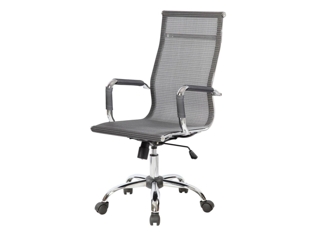 Poltrona da Ufficio Rockhampton, Sedia con Ruote Regolabile, Grigio