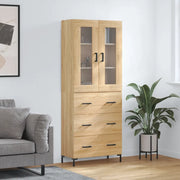 Credenza-Buffet-Armadio da cucina Rovere Sonoma 69,5x34x180 cm in Legno Multistrato 642043