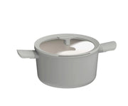 Pentola con coperchio antiaderente balance moonmist grigio 24x14cm