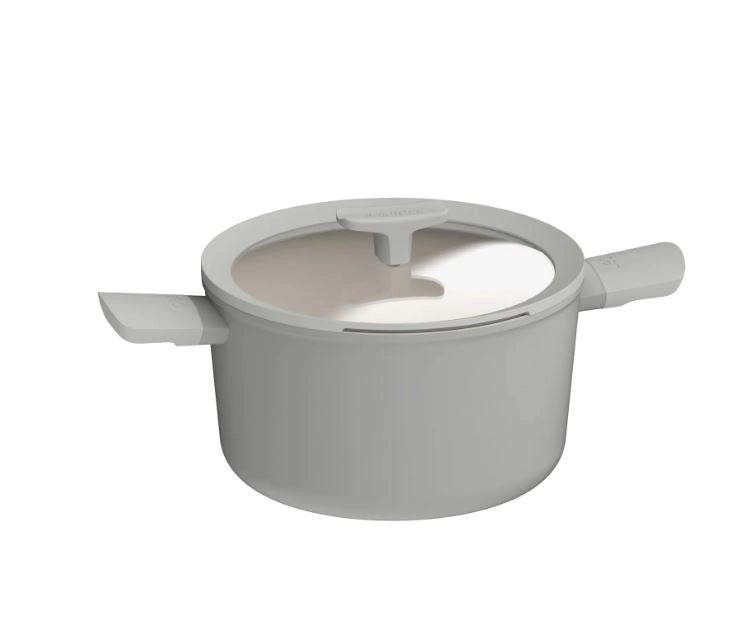 Pentola con coperchio antiaderente balance moonmist grigio 24x14cm