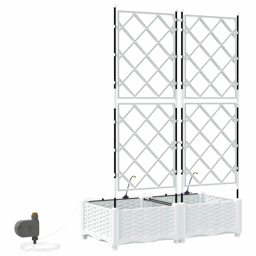 Vaso da giardino 2 pcs Bianco Plastica 42002918