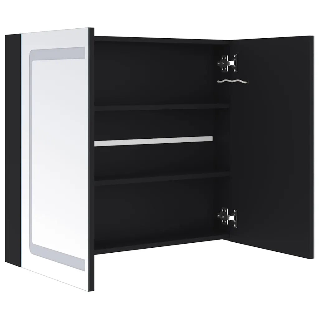 Armadietto Bagno con Specchio e LED 80x12,2x68 cm 325545