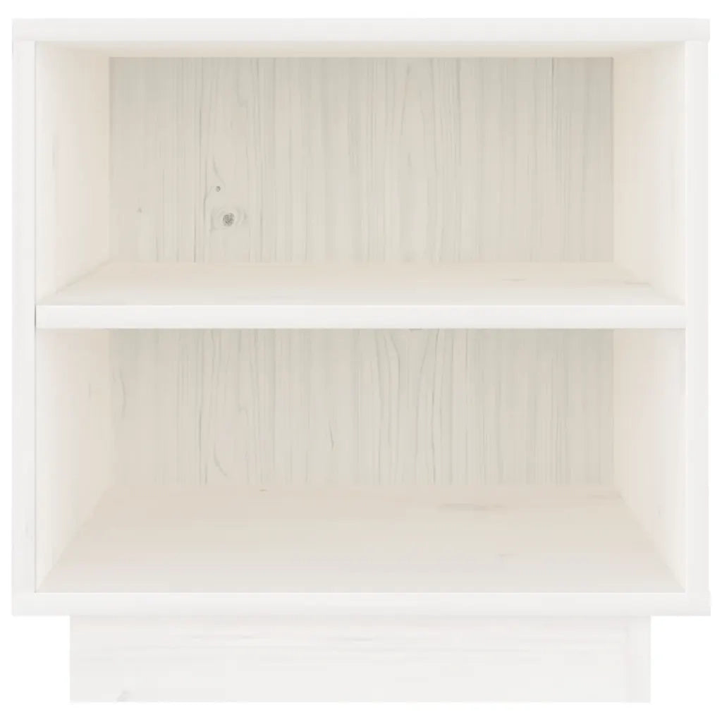Comodino Bianco 40x34x40 cm in Legno Massello di Pino cod mxl 30050