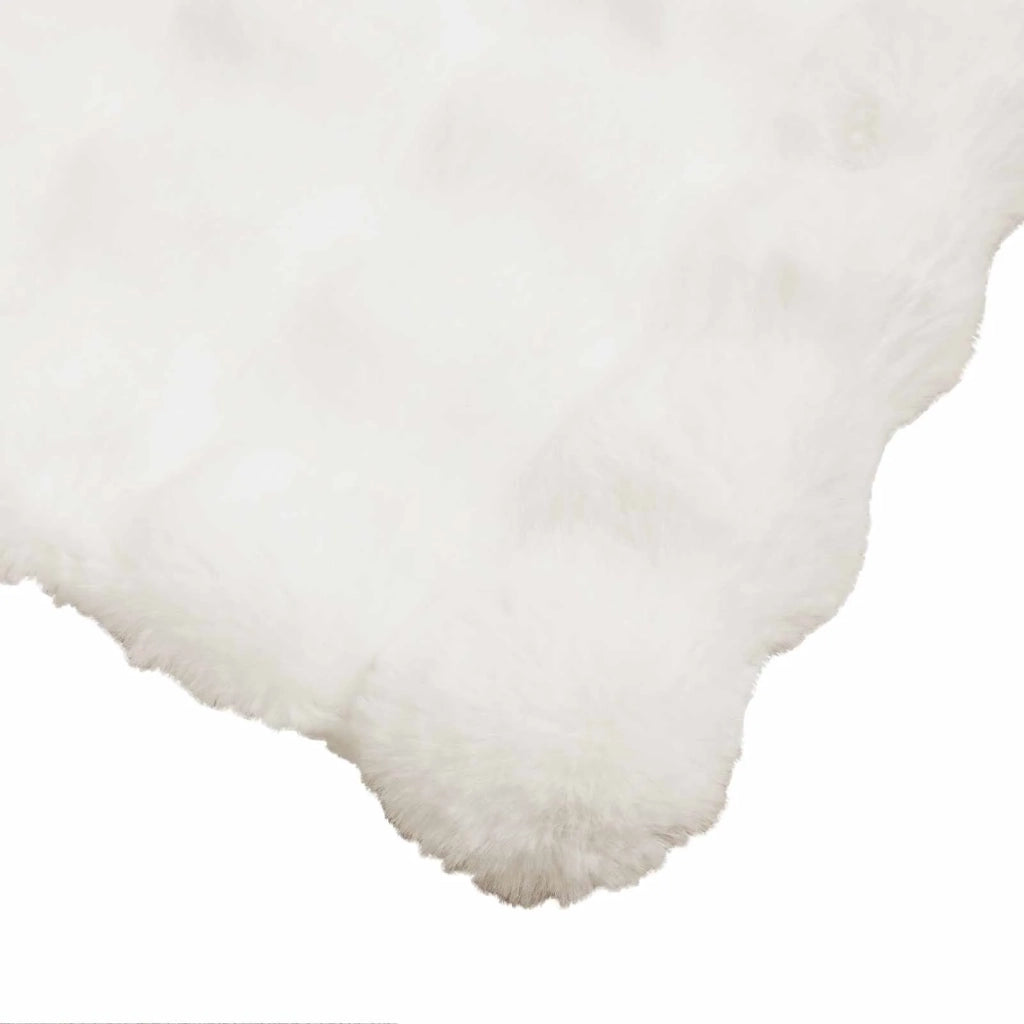 Coperta antiscivolo in finta di coniglio Olite 4 pcs Bianco
