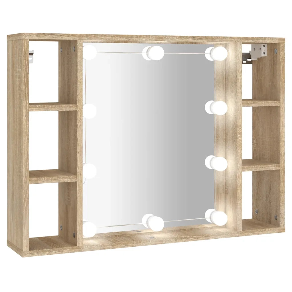 Mobile a Specchio con LED Rovere Sonoma 76x15x55 cm CFW3244875