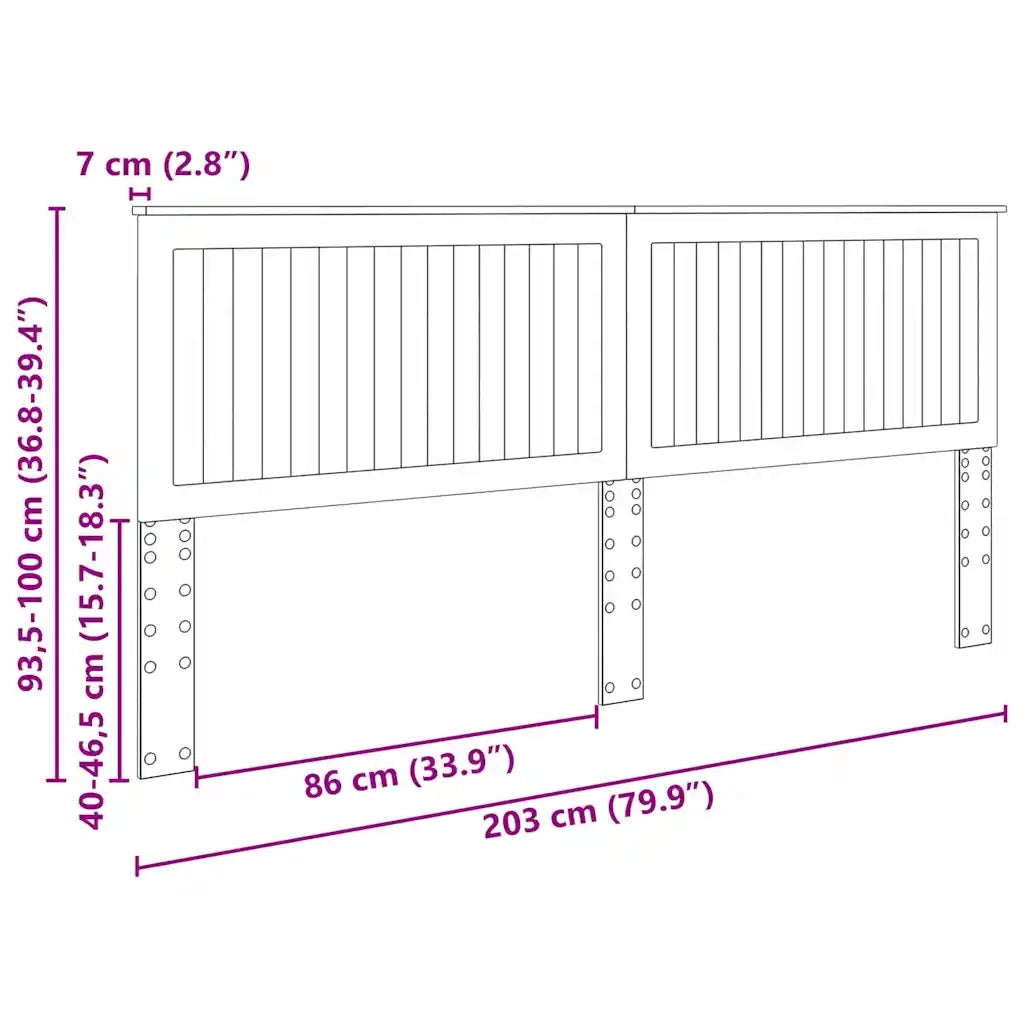Testiera-Testata-Testiera Decorativa Legno vecchio 200 cm Legno multistrato 692509