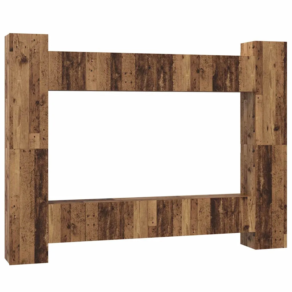 vidaXL Set mobile TV 10 pcs Legno vecchio 30.5 x 30 x 90 cm