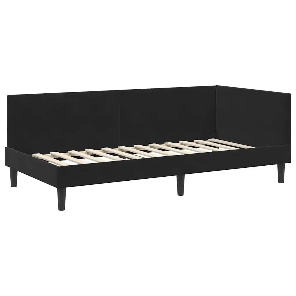 Struttura Letto Angolare con Materasso Altro 2 pcs Nero Velluto