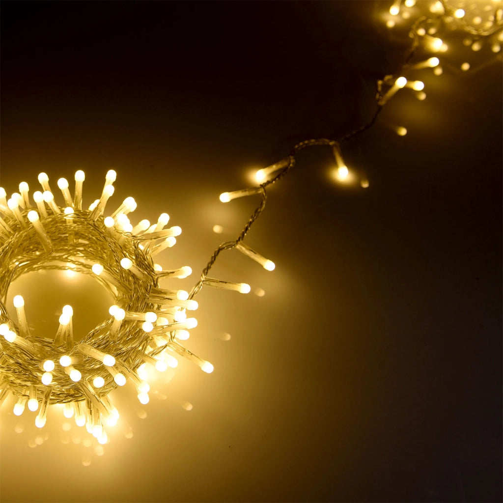 CATENA LUMINOSA DI NATALE 300 LED LUCE CALDA 8 EFFETTI DI ILLUMINAZIONE - IDEALE PER INTERNI ED ESTERNI IP44