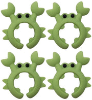 Impugnatura per spatola in silicone - Accessori cucina - Sorreggibili per cucchiai - Sorreggibili per ciotole - Regalo divertente - Verde - 4 x Impugnature per spatola in silicone