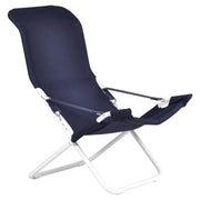 Sedia sdraio Fiam Fiesta telaio acciaio bianco con telo blu 127PEBSBL pieghevole