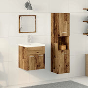 Set di mobili per il bagno con lo scaffale 4 pcs Legno vecchio 3332579