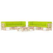 Set Divani a Pallet e Cuscini 6 pz in Legno di Pino Impregnato cod mxl 56837