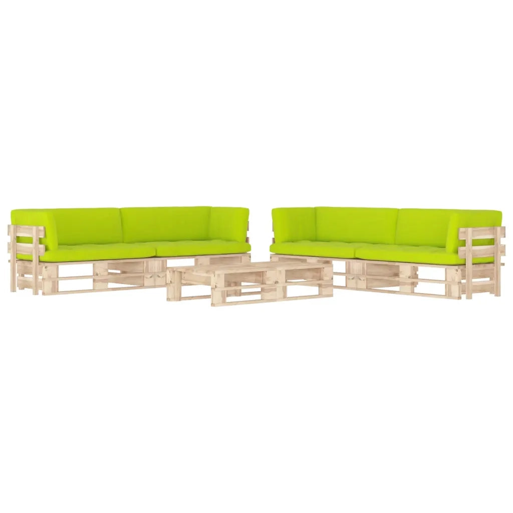 Set Divani a Pallet e Cuscini 6 pz in Legno di Pino Impregnato cod mxl 56837