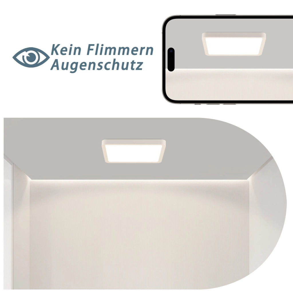 ZMH Lampada da soffitto plafoniera LED nera 23W 23cm bianco caldo per camera letto