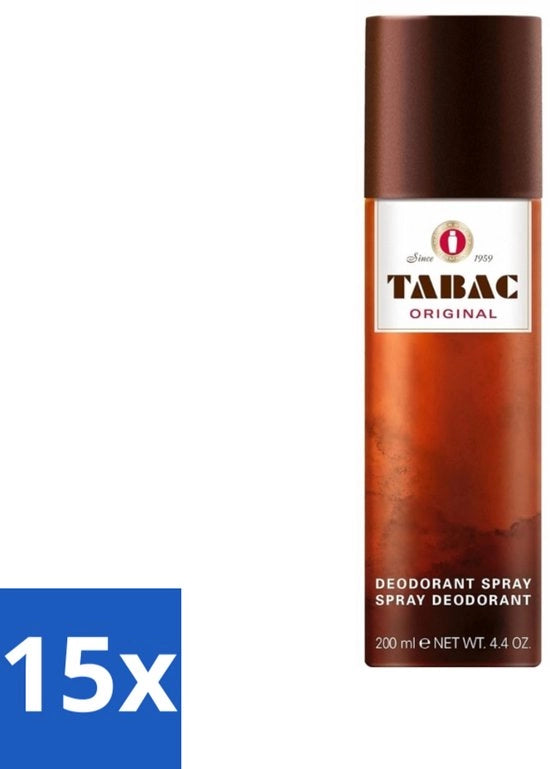 15 x Spray Deodorante Antitranspirante - 200 ml - Zona Schiena - Riduzione del Sudore - Profumo Maschile