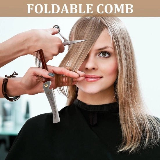 Mini-kam opvouwbaar in acciaio inossidabile per capelli e barba.