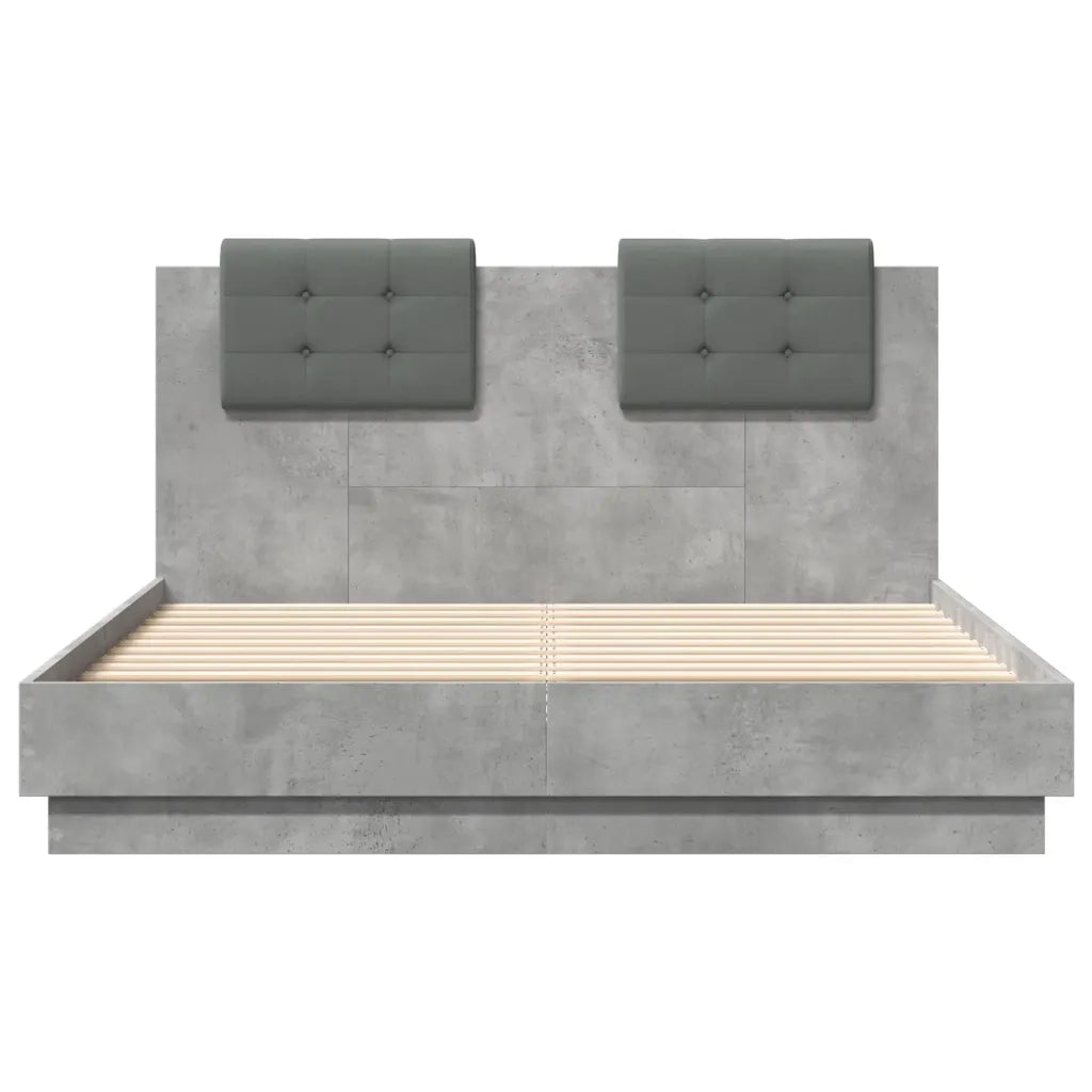 Giroletto Testiera Grigio Cemento 135x190 cm Legno Multistrato 3209957