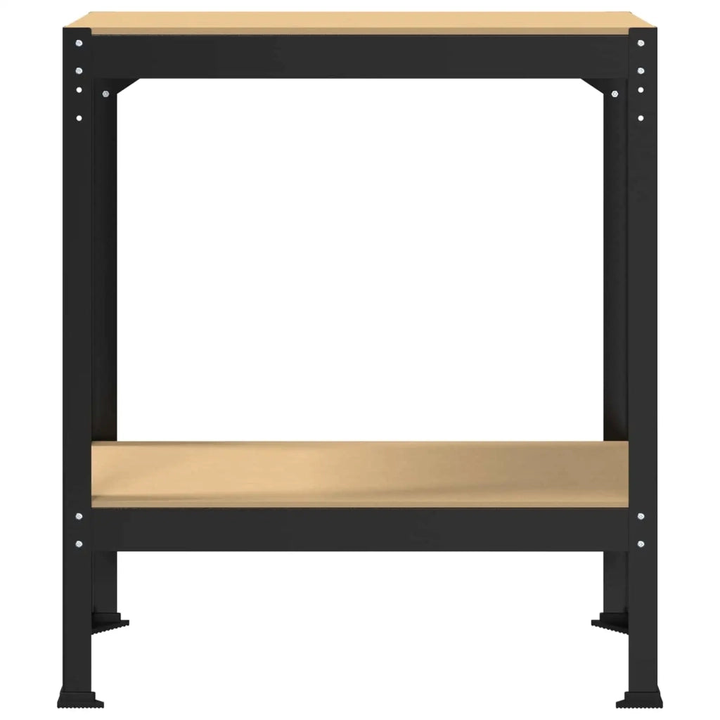 Banco da lavoro con lo scaffale Nero 81 x 41 x 91 cm