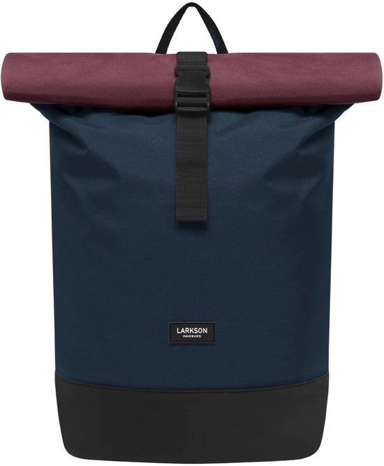 Borsa a Rolltop per Uomo e Donna, Blu e Rosso - Borsa con Tasca per Laptop per Università, Lavoro, Viaggi e Bicicletta - Borsa per Giorno di Medie Dimensioni - Impermeabile