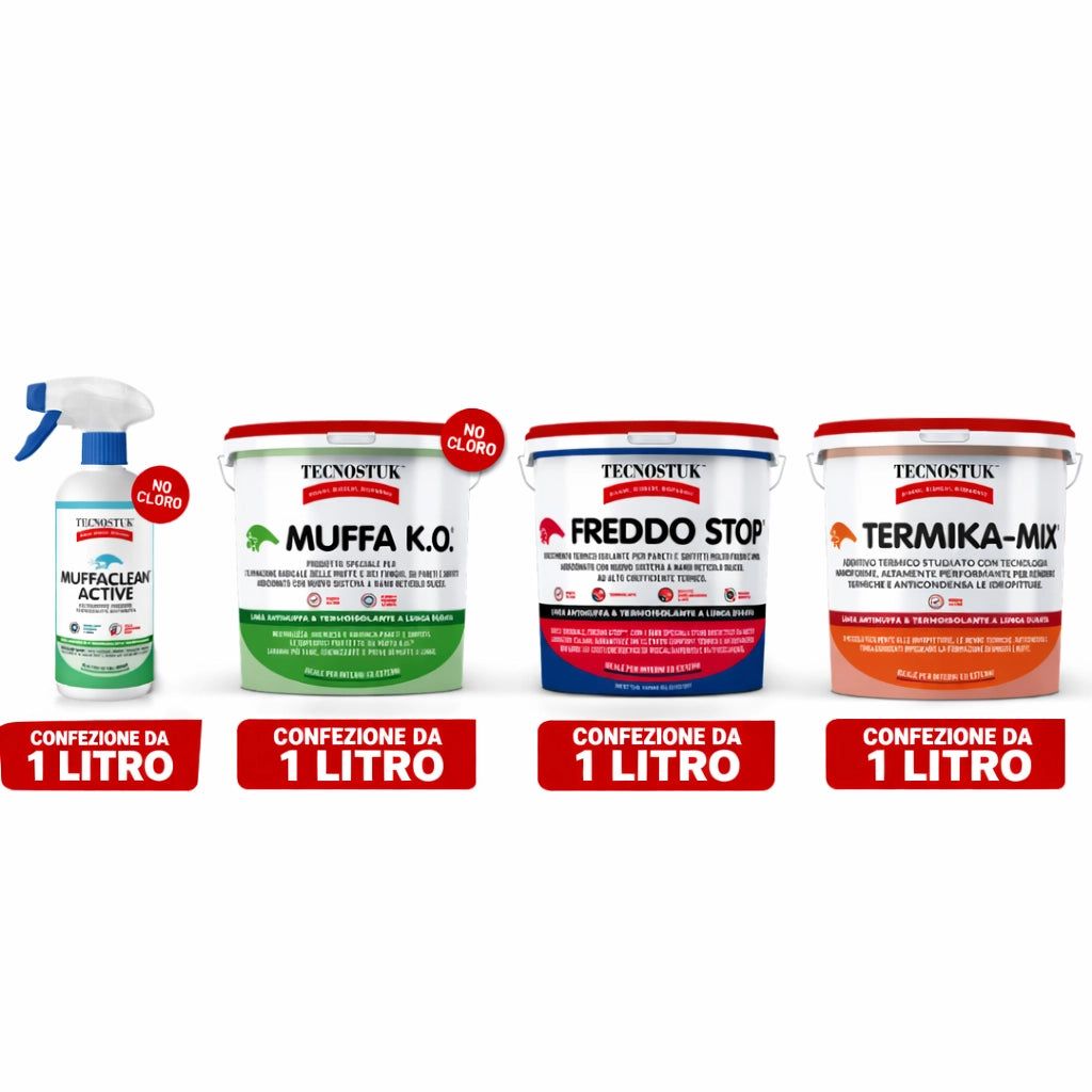 Kit professionale antimuffa tecnostuk per muffa molto radicata ed estesa