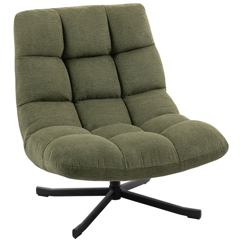 Poltrona Girevole Relax ¨C Xylo ¨C Tessuto Verde con Gambe Metallo