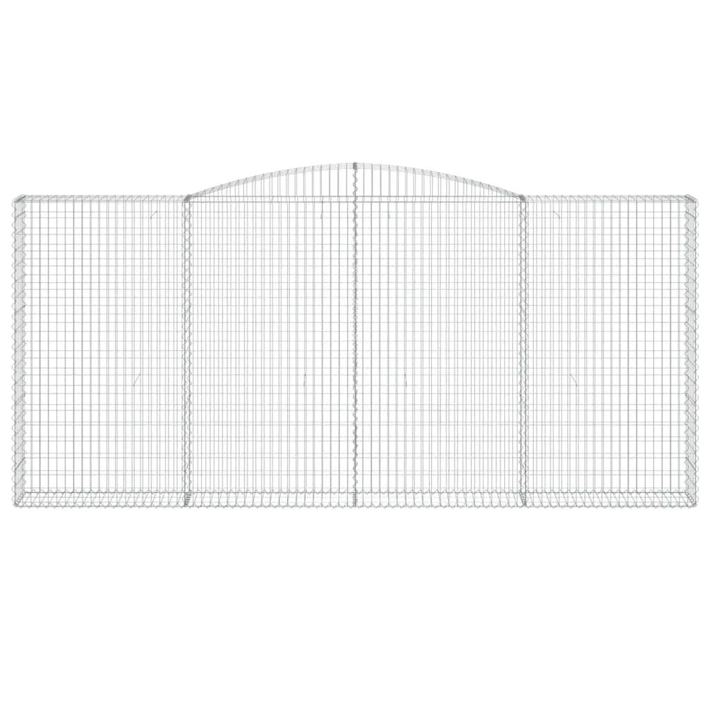 Set di 2 gabbioni ad arco per recinzione gabbia o muro di contenimento 400 x 30 x 180/200 cm ferro zincato argento 02_0041390