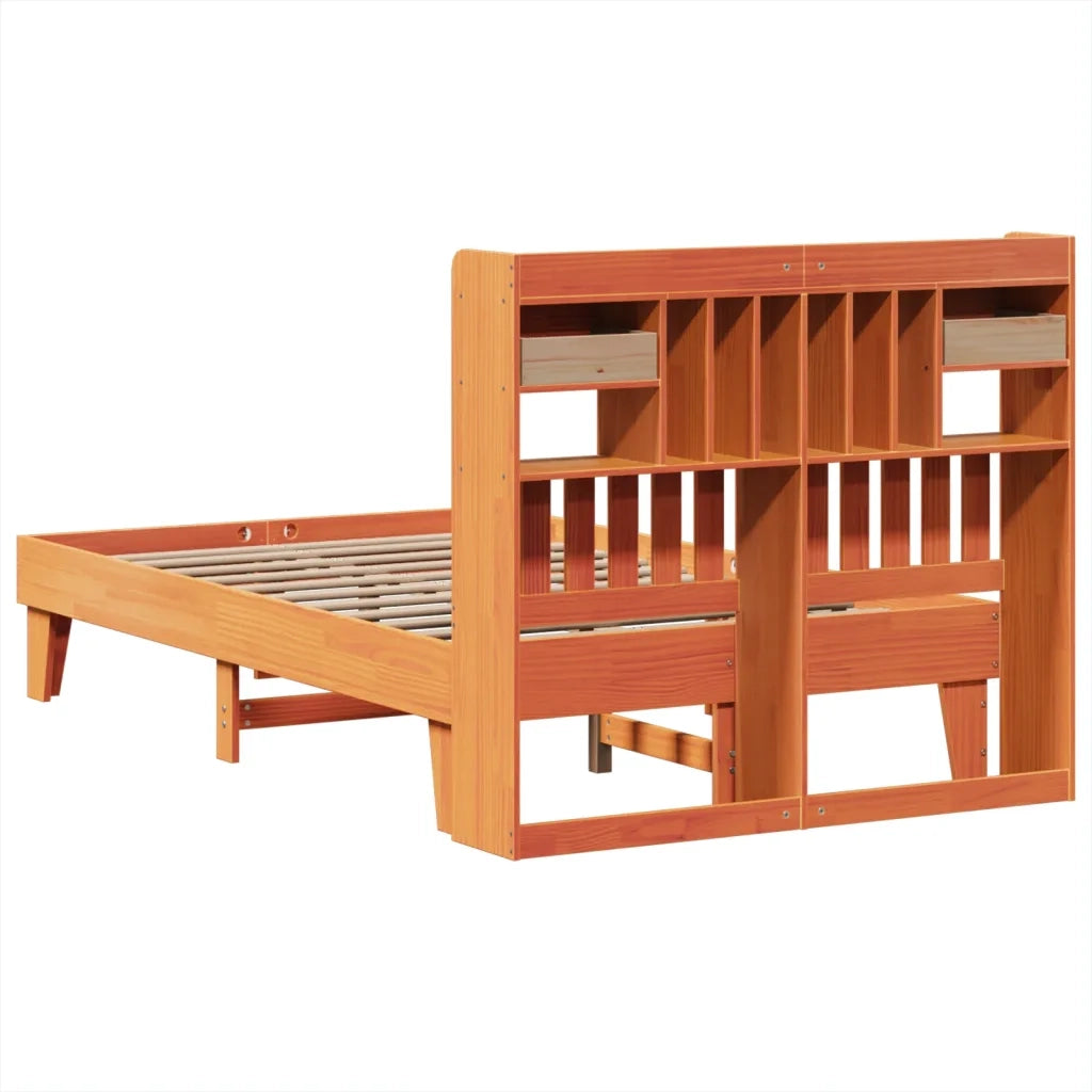 Letto senza Materasso Marrone Cera 135x190 cm in Legno di Pino 3308860