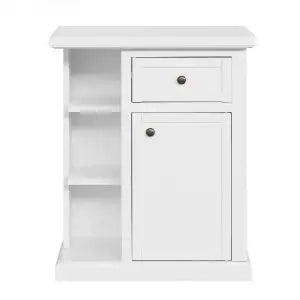 Mobiletto entratina in legno Shabby chic bianco con alette