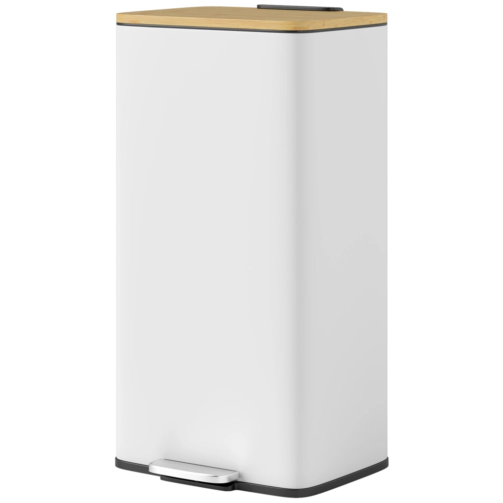 Cubo della spazzatura con pedale 20 litri ¨C zephmum ¨C 29.5x29.5x56.8 cm bianco