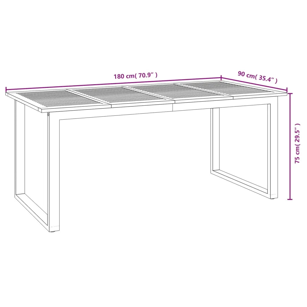 Set Pranzo da Giardino 5 pz Legno Massello di Acacia e Metallo 3155402