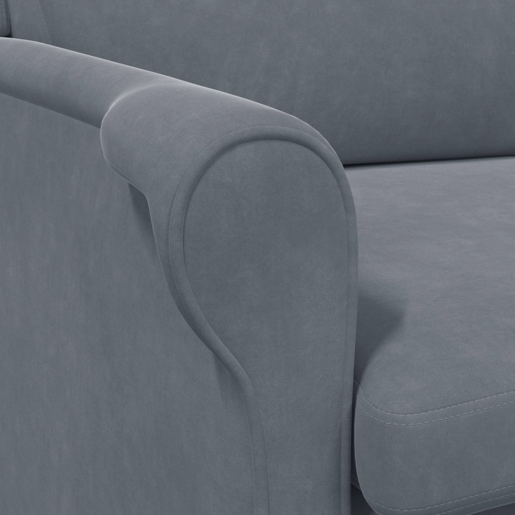 Poltrona Grigio Scuro Grigio scuro Tessuto con gambe in legno