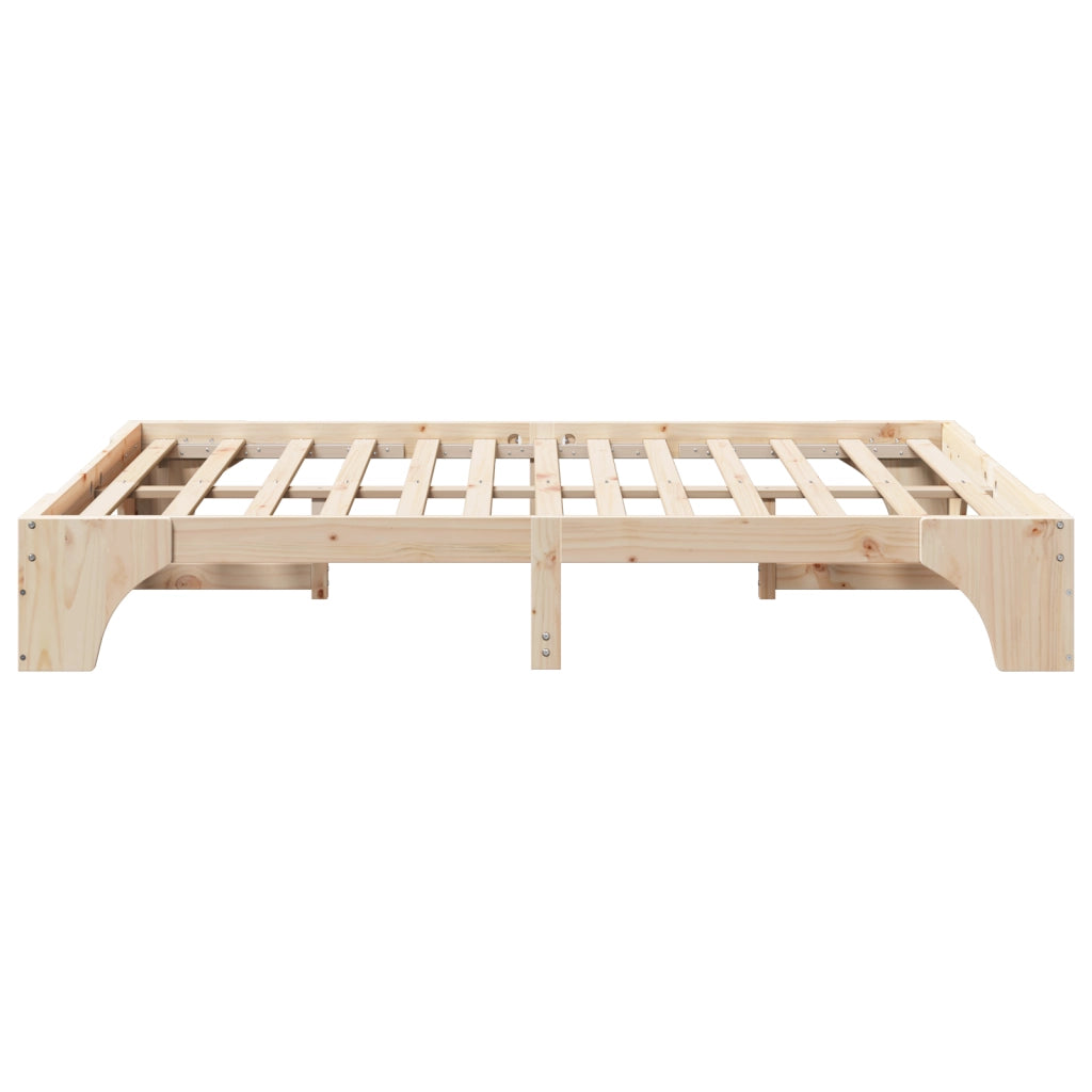 Struttura Letto Naturale Legno Massello di Pino 140 x 200 cm