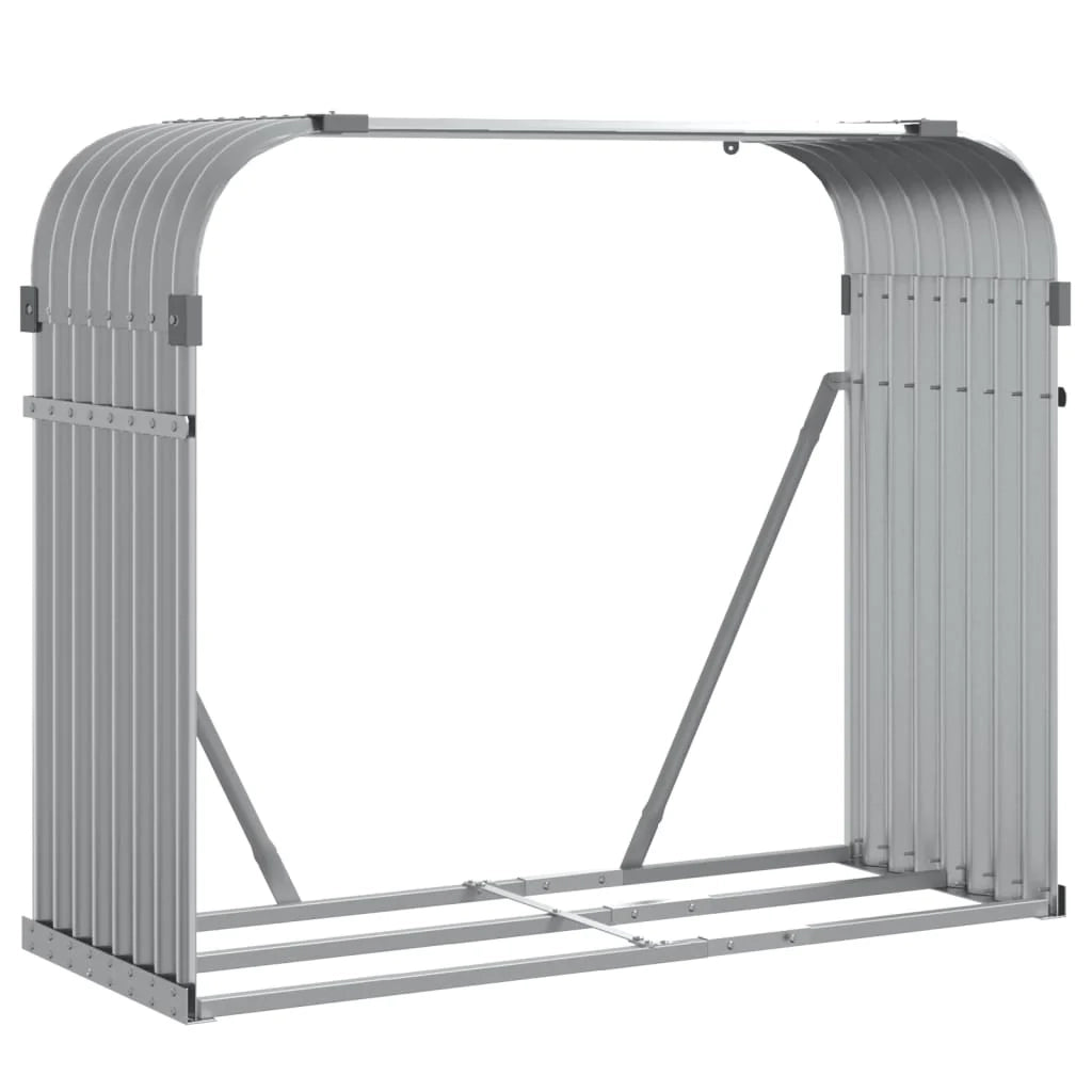 Portalegna chiaro 120 x 45 x 100 cm acciaio zincato grigio 02_0043805