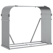 Portalegna chiaro 120 x 45 x 100 cm acciaio zincato grigio 02_0043805