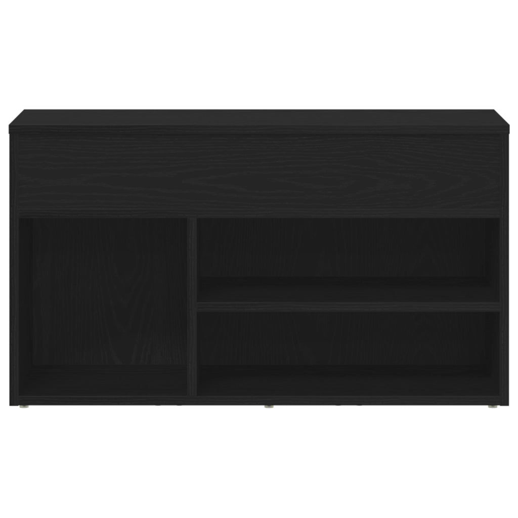 Panca da ingresso  nera in rovere 60x30x45 cm in legno