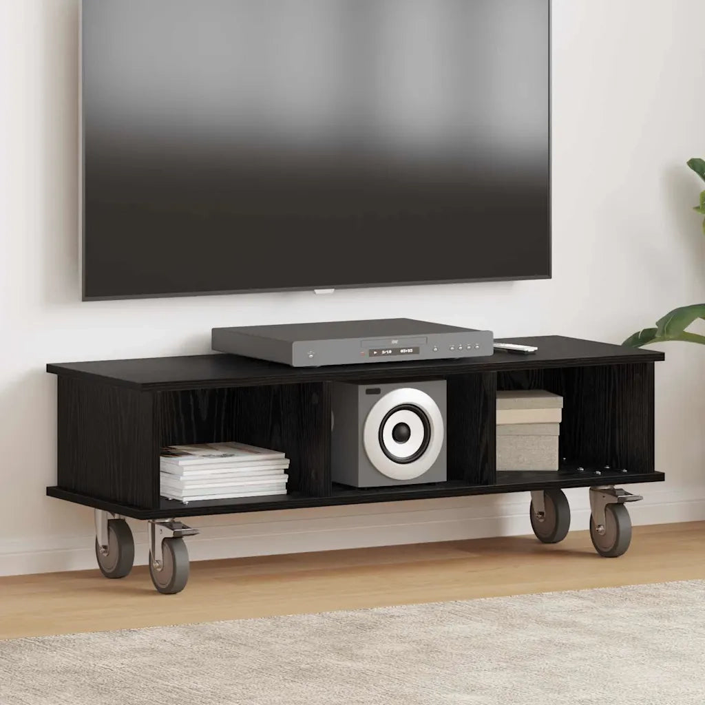 Supporto TV Rovere Nero 100 x 35 x 35 cm Legno multistrato 891033