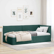 Cornice del letto ad angolo Verde Scuro 80 x 200 cm Tessuto 42016451