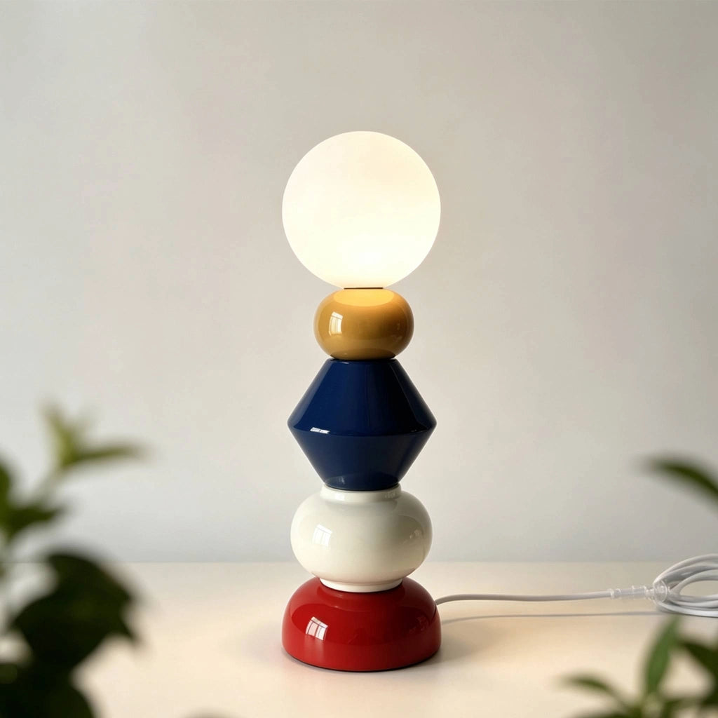 Lampada da tavolo per interni in ceramica e vetro ø13cm, terracotta