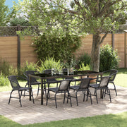 Set da Pranzo da Giardino da 9 Pezzi Nero Rattan Polimerico