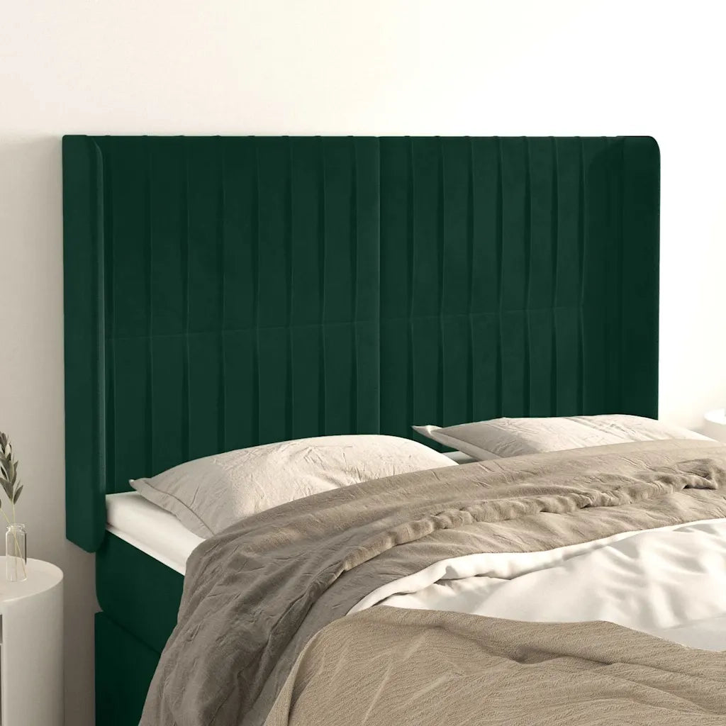 Testiera ad Orecchio Verde Scuro 147x23x118/128cm in Vellutocod mxl 121650