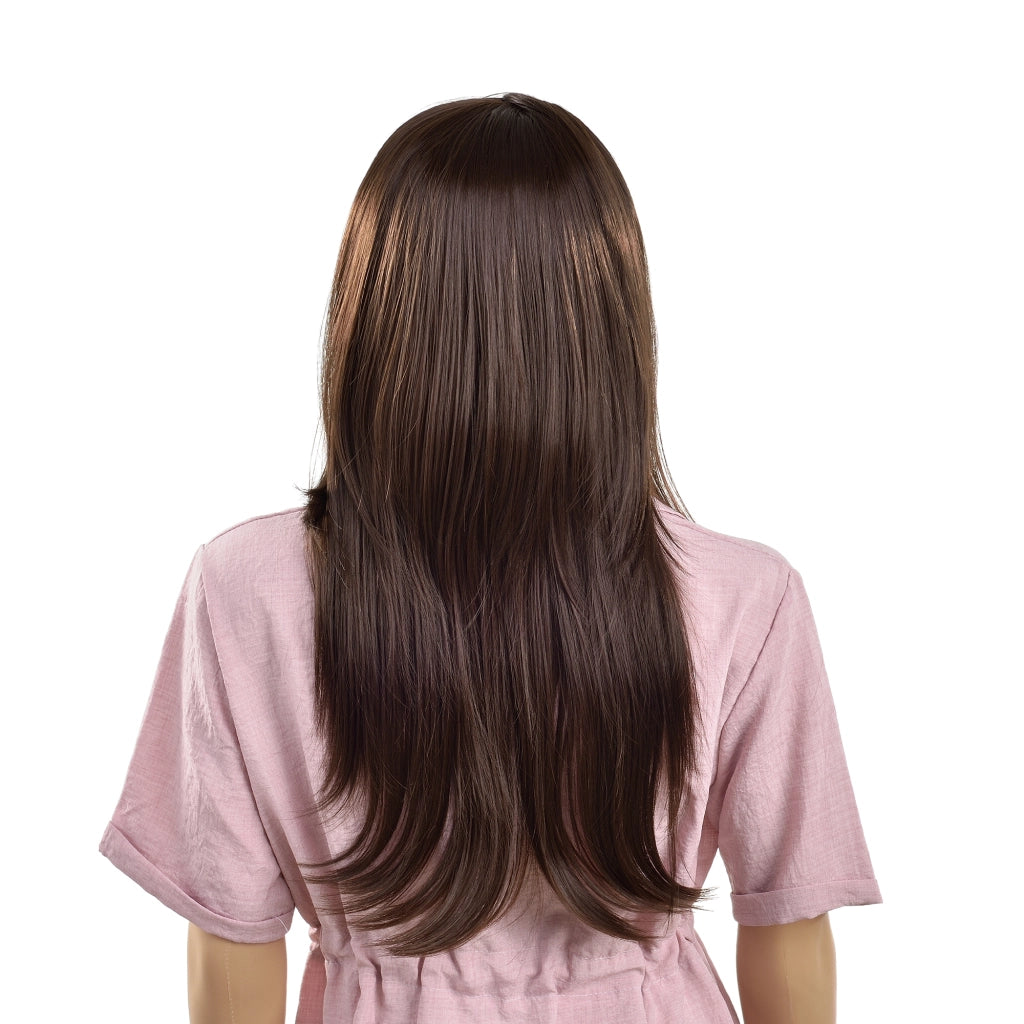 Parrucca da donna capelli voluminosi (lunghi 61cm ang) capelli lunghi / capelli finti - marrone [in.tec]