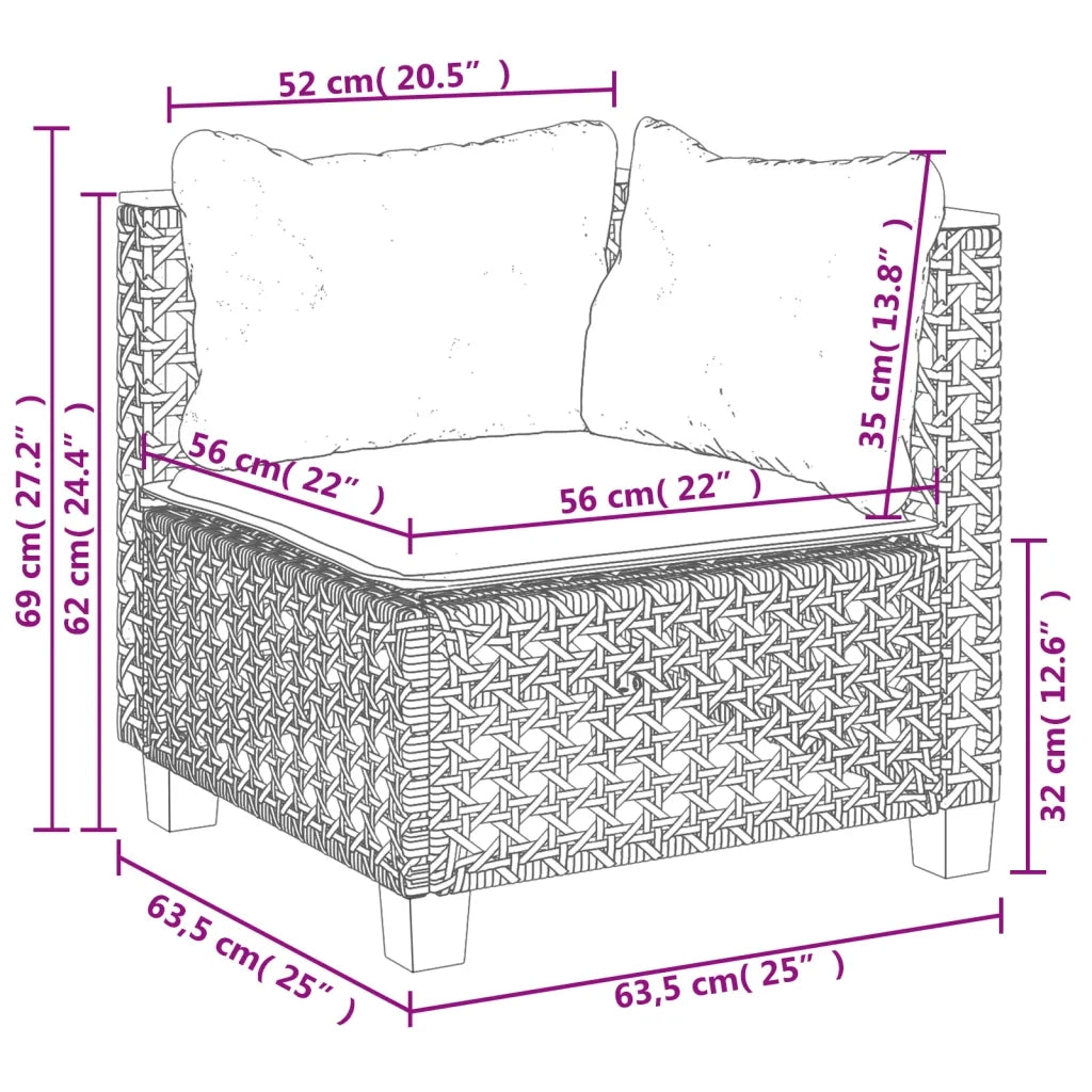 Set Divani da Giardino con Cuscini 7pz Nero Polyrattan 3261884