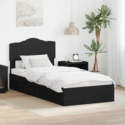 Letto con Contenitore Nero 70 x 190 cm Legno multistrato 3413146