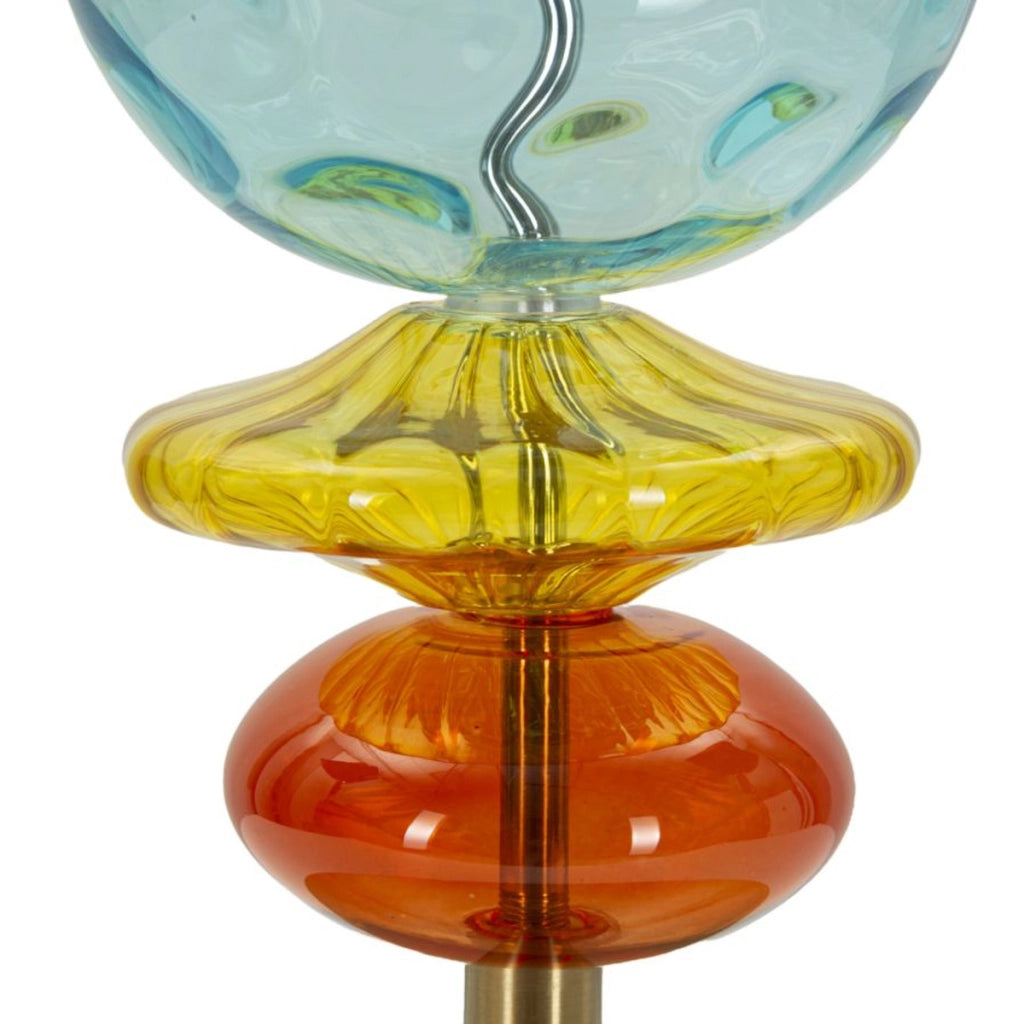 Lampada da Tavolo VKH922, Blu, Tessuto, 35x35x73 cm