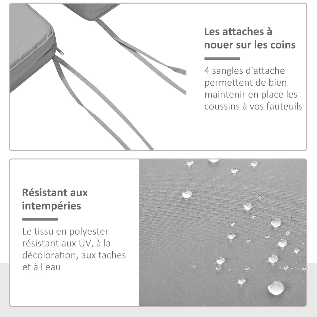 Cuscini da giardino per sedie e poltrone ¨C zephmum ¨C grigio chiaro in poliestere 5 cm