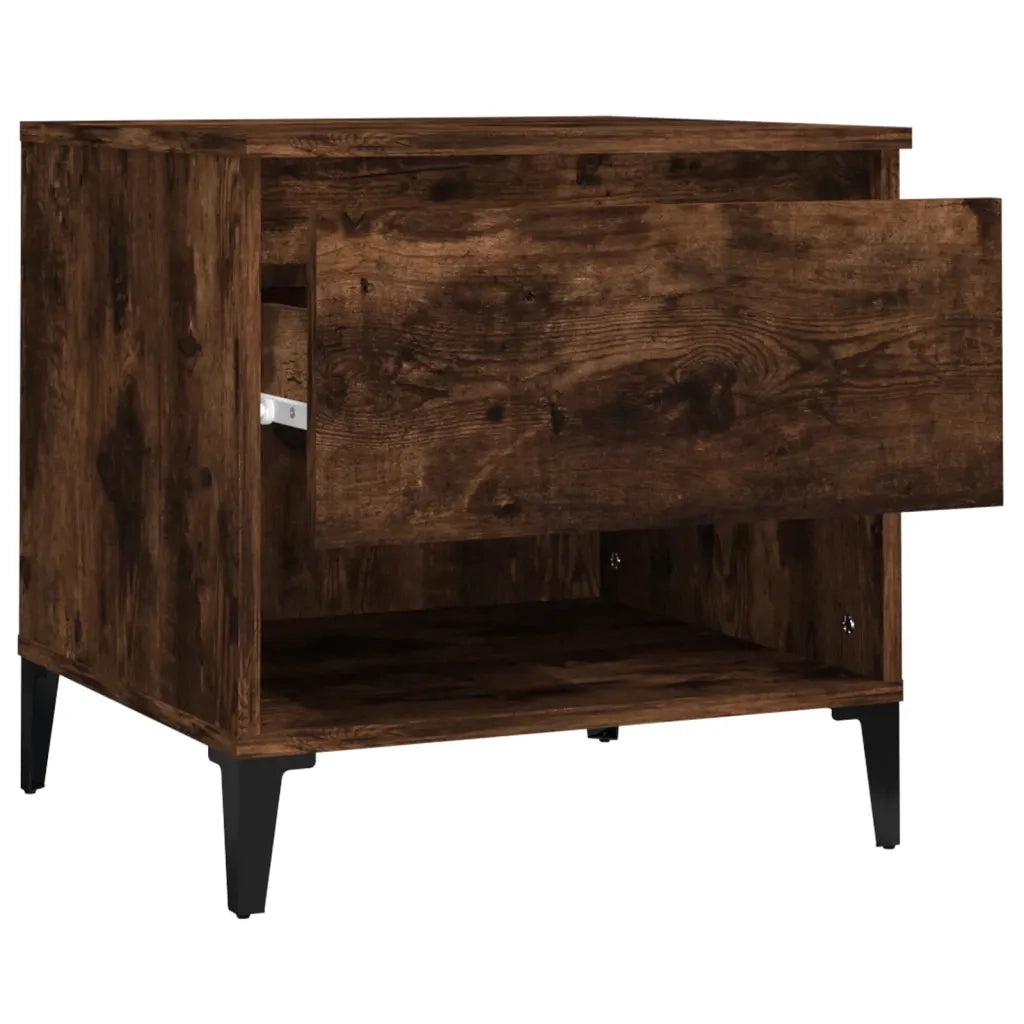 Tavolini 2 pz | Tavolo laterale Rovere Fumo 50x46x50 cm in Legno Multistrato
