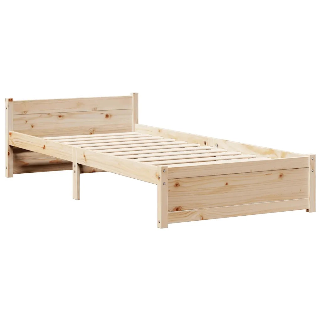 vidaXL Giroletto con Testiera 90x190 cm in Legno Massello di Pino