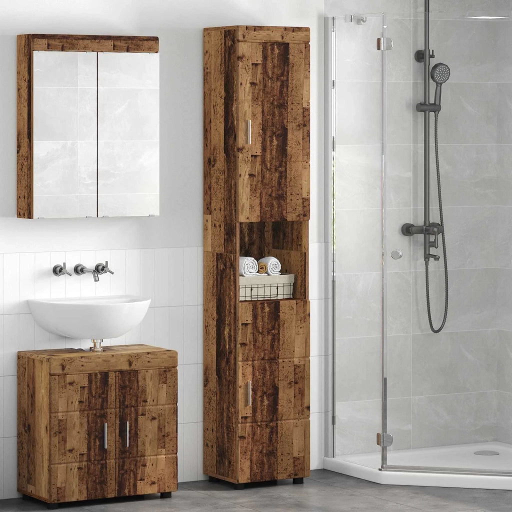 Set di Armadi da Bagno TULUM Legno vecchio 37 x 31,5 x 203 cm 880359